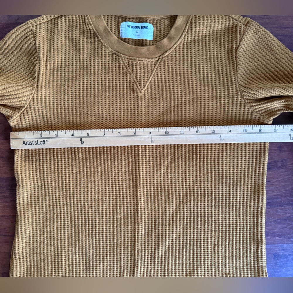 The‎ Normal Brand Tan Waffle Knit Henley - Picture 4 of 10
